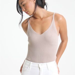 SALT + CO. - One-Piece No. 03, V-Neck Ribbed Bodysuit in Taupe (NWT)
